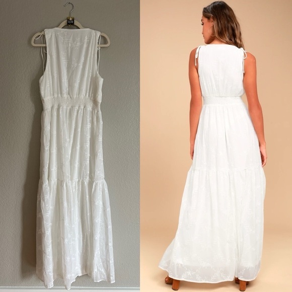 Time Well Spent White Embroidered Maxi Dress XL - Picture 3 of 6